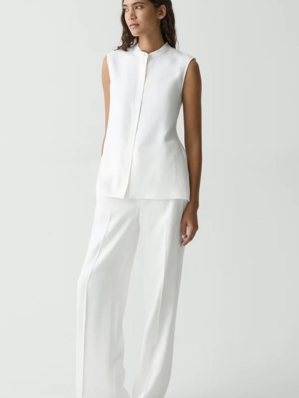 Theory Sleeveless Asymmetrical Linen Viscose Shirt Size M NWT